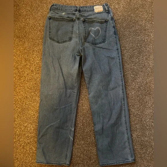 Heart Patterned Blue Jeans - Picture 4 of 5